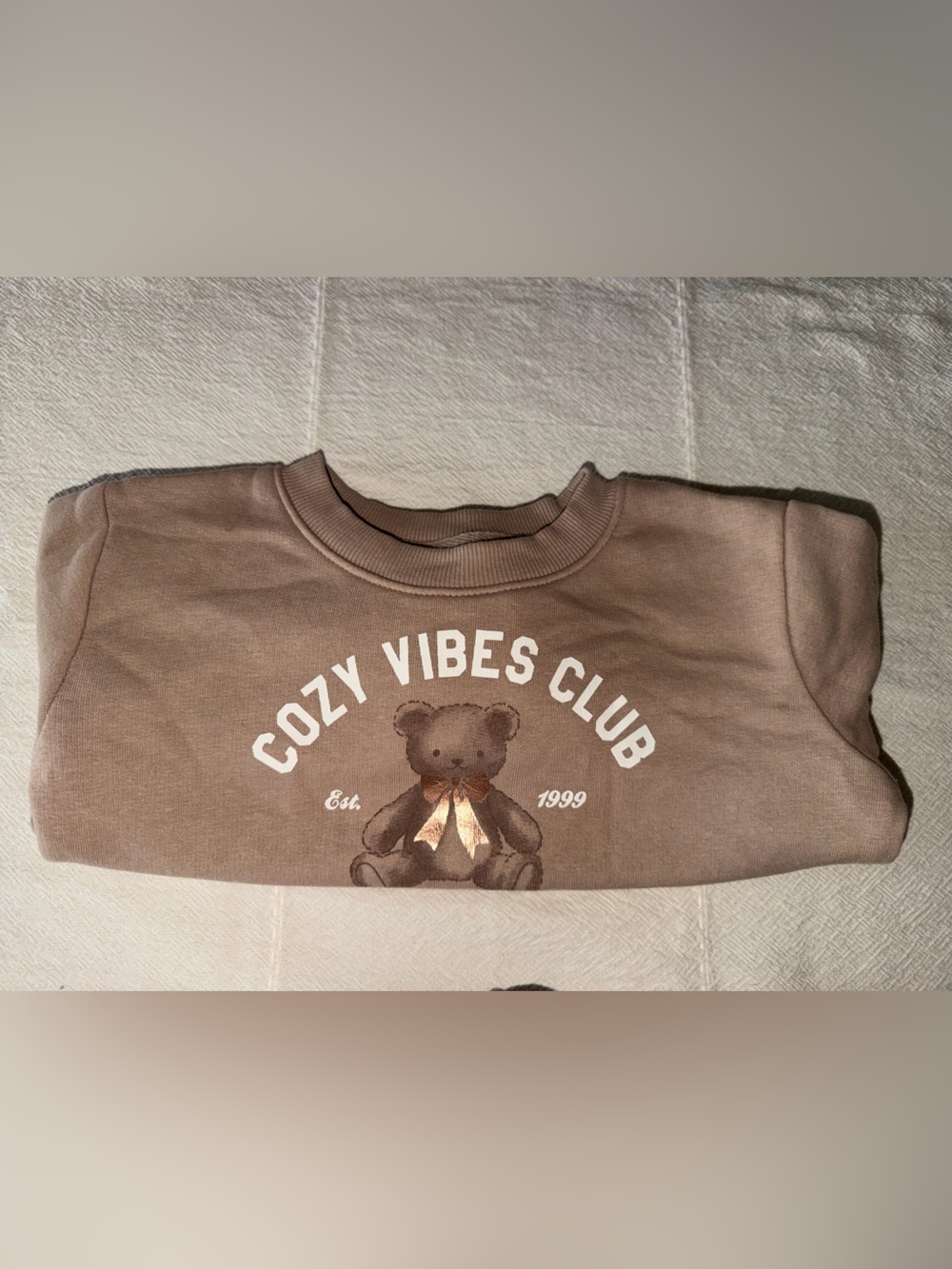 Cozy Vibes Club Brown Kids Sweatshirt